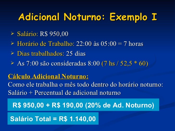O Que Se Caracteriza Como Adicional Noturno