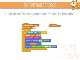•  Inicializar fases avanzadas mediante teclado
ENCONTRAR ERRORES
 