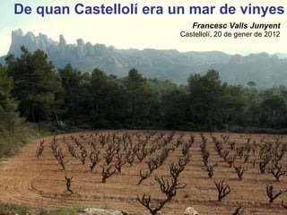 De quan Castellolí era un mar de vinyes Francesc Valls Junyent Castellolí, 20 de gener de 2012 