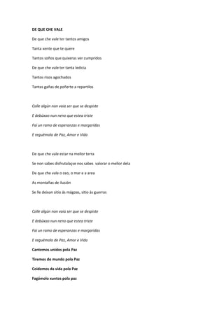 De que che vale | DOC