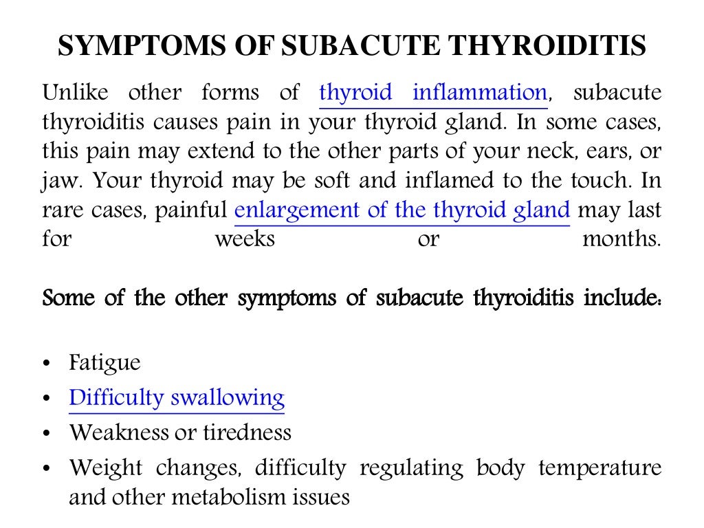 De Quervain's (subacute) thyroiditis Symptoms, causes, diagnosis and…