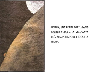 UN DIA, UNA PETITA TORTUGA VA DECIDIR PUJAR A LA MUNTANYA MÉS ALTA PER A PODER TOCAR LA LLUNA.