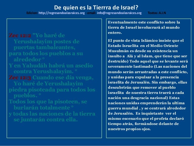 De Quien Es La Tierra De Israel