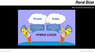 Was ist Cloud Computing? (6)




http://renebuest.de             @CloudUser | @ReneBuest
 