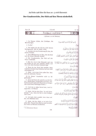 Auf Seite 298 über die Sura 20 : 5 wird übersetzt:

Der Gnadenreiche, Der Sich auf den Thron niederließ.
 