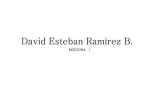 MEDICINA I
David Esteban Ramírez B.
 