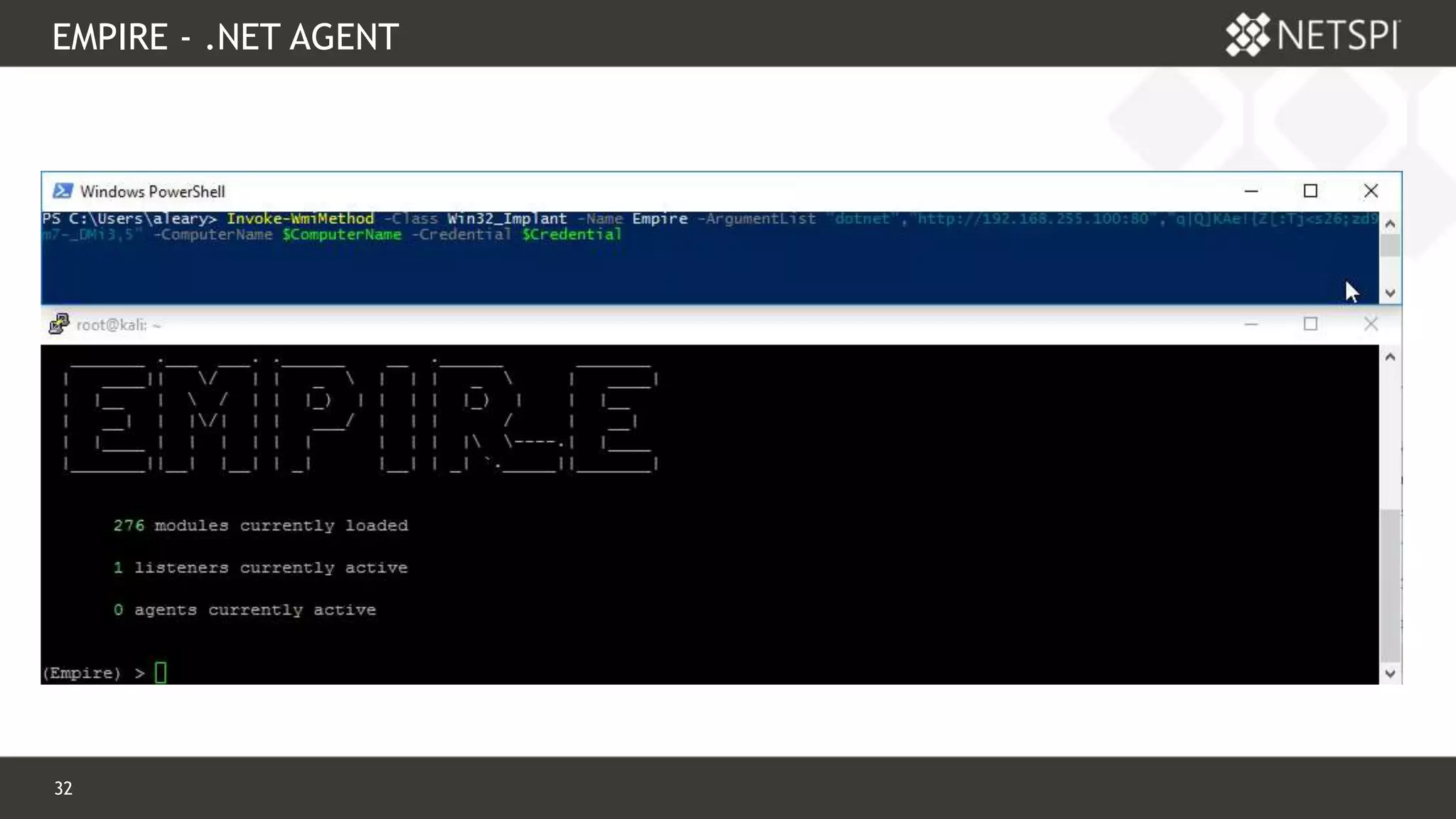 32 Confidential & Proprietary
EMPIRE - .NET AGENT
 