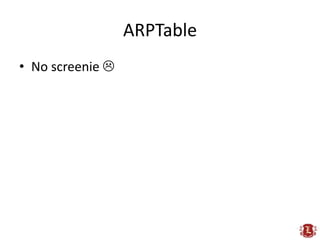 ARPTable
• No screenie 
 