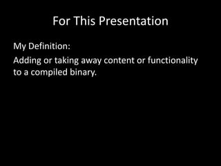 Patching Windows Executables with the Backdoor Factory | DerbyCon 2013