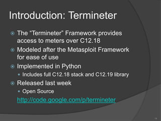 Termineter Framework How I Learned To Stop Worrying And Love the Smart Meter | PPTX