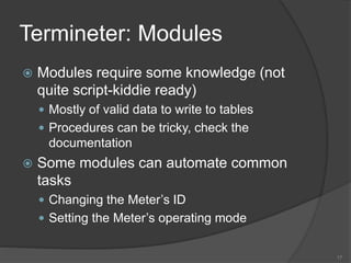 Termineter Framework How I Learned To Stop Worrying And Love the Smart Meter | PPTX