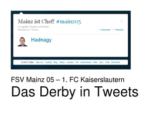 FSV Mainz 05 – 1. FC Kaiserslautern

Das Derby in Tweets
 