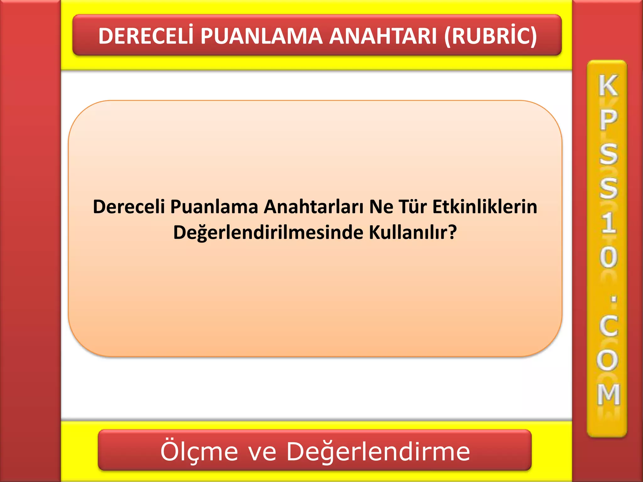 Dereceli Puanlama Anahtari rubric PPTX dereceli-puanlama-anahtari-rubric-pptx