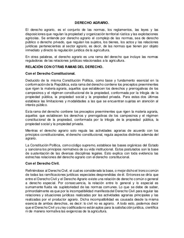 EL DERECHO AGRARIO Y SU RELACIÓN CON OTRAS RAMAS DEL DERECHO