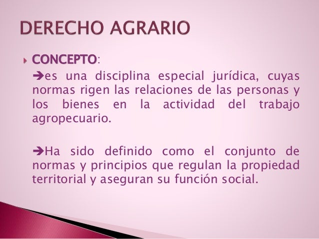 Resumen del Derecho agrario