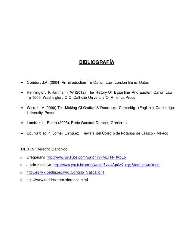 Derecho Canónico - 