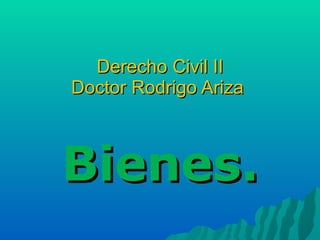 Derecho Civil II Doctor Rodrigo Ariza    Bienes. 