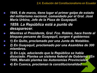  1845, 6 de marzo, tiene lugar el primer golpe de estado
del militarismo nacional, comandado por el Gral. José
María Urbi...