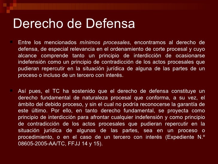 Derecho De Defensa Derecho De Defensa