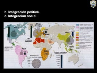 b. Integración política.
c. Integración social.
 