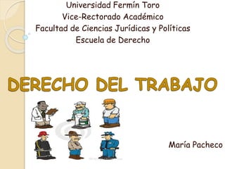 Universidad Fermín Toro
Vice-Rectorado Académico
Facultad de Ciencias Jurídicas y Políticas
Escuela de Derecho
María Pacheco
 