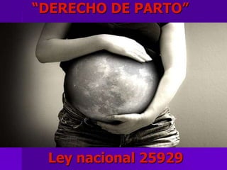     “DERECHO DE PARTO”        Ley nacional 25929 