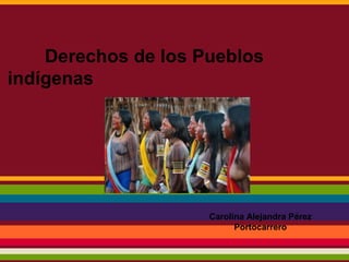 Derechos de los Pueblos
indígenas




                     Carolina Alejandra Pérez
                           Portocarrero
 