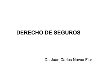 DERECHO DE SEGUROS
Dr. Juan Carlos Novoa Flor
 