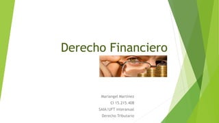 Derecho Financiero
Mariangel Martínez
CI 15.215.408
SAIA/UFT interanual
Derecho Tributario
 