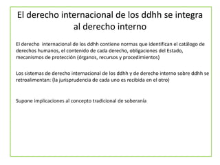Derecho internacional de los ddhh y derecho interno | PPTX