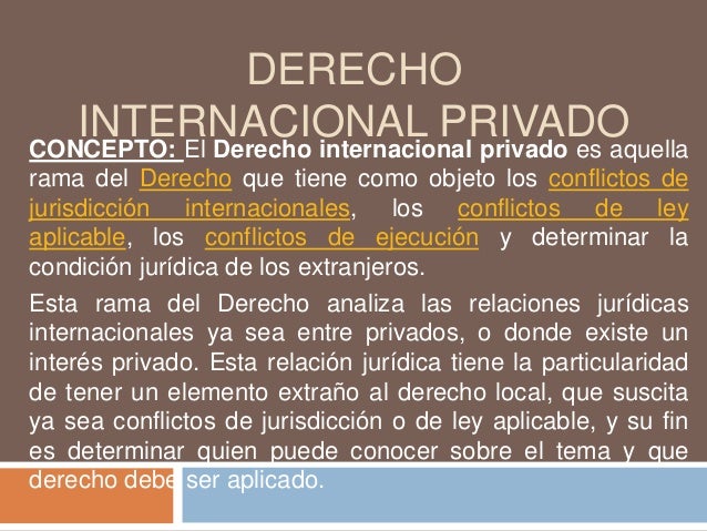 Derecho internacional privado