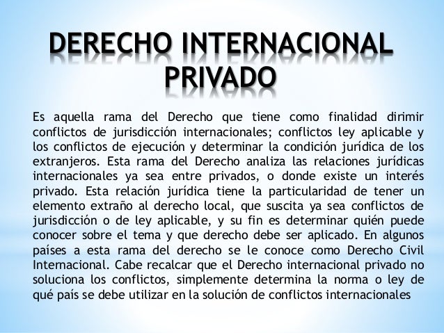Derecho internacional privado