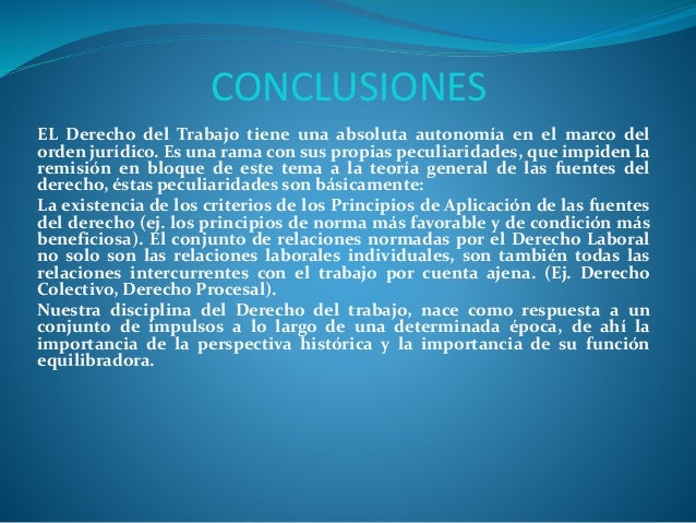 Conclusion De Los Principios Del Derecho Laboral
