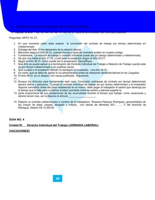 UNIVERSIDAD TECNICA DE COMERCIO


  Justificar las causas de suspensión del Contrato de Trabajo

  Aplicar el arto      ...