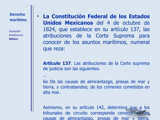 Derecho marítimo ,[object Object],[object Object],[object Object],[object Object],[object Object],Evolución  Histórica en  México . 