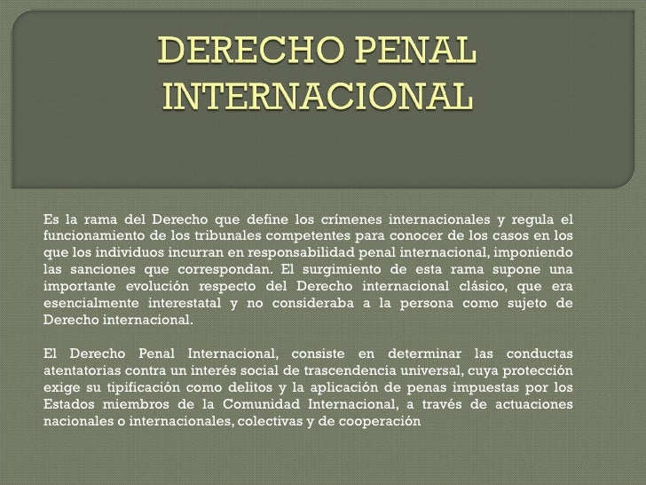 Derecho Penal Internacional