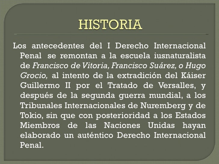 Derecho Penal Internacional