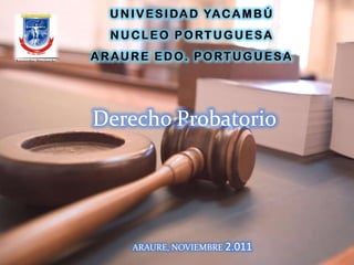 Derecho Probatorio




   ARAURE, NOVIEMBRE 2.011
 