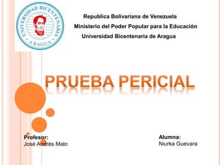 Republica Bolivariana de Venezuela
Ministerio del Poder Popular para la Educación
Universidad Bicentenaria de Aragua
Profesor:
José Andrés Malo
Alumna:
Niurka Guevara
 