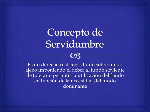 Derecho real de servidumbre