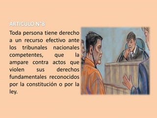 Toda persona tiene derecho
a un recurso efectivo ante
los tribunales nacionales
competentes,
que
la
ampare contra actos que
violen
sus
derechos
fundamentales reconocidos
por la constitución o por la
ley.

 