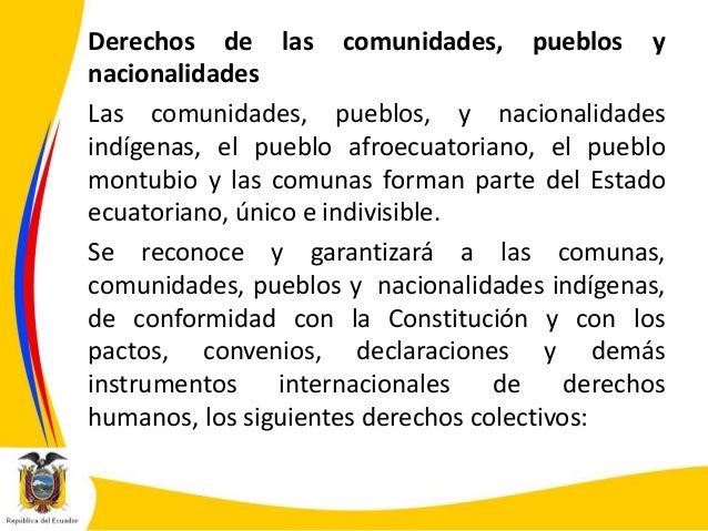 Derechos de las comunidades pueblos y nacionalidades