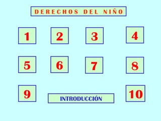 DERECHOS DEL NIÑO



1       2       3       4

5       6       7       8

9       INTRODUCCIÓN    10
 