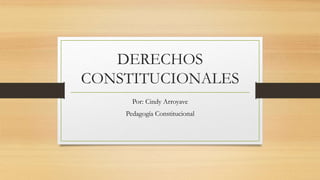 DERECHOS
CONSTITUCIONALES
Por: Cindy Arroyave
Pedagogía Constitucional
 