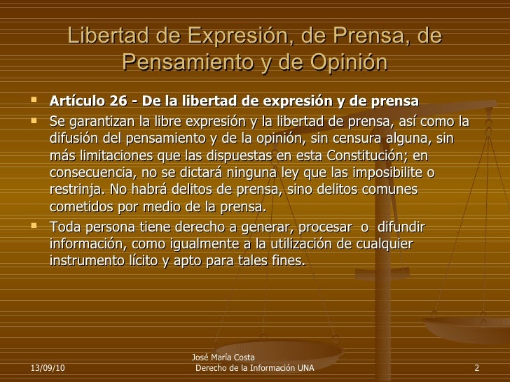 Libertad De Pensamiento Y Expresion Constitucion Argentina