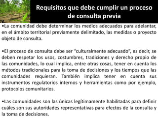 Derechos a la consulta, al consentimiento fundamentado previo y a la participación en beneficios  en el contexto del acceso y uso de los recursos genéticos y del conocimiento tradicional asociado