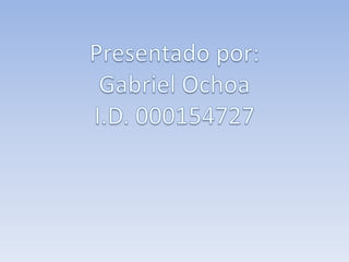 Presentado por:  Gabriel Ochoa I.D. 000154727 