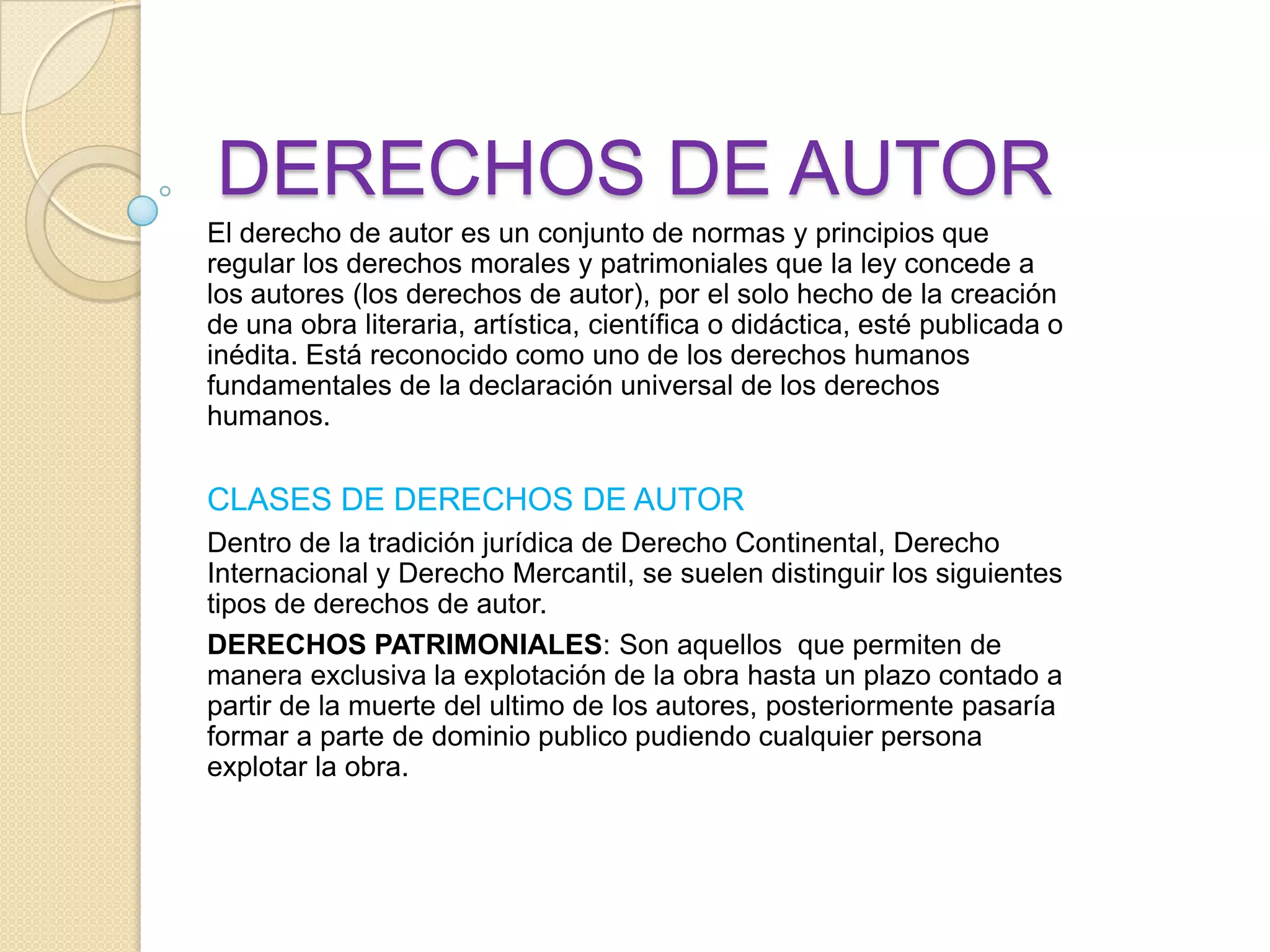 Derechos de autor | PPTX | Publishing Industry | Industries