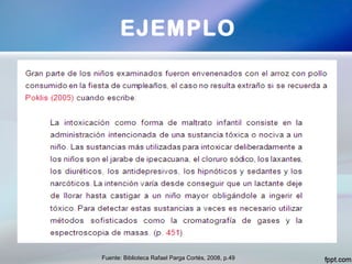 EJEMPLO
Fuente: Biblioteca Rafael Parga Cortés, 2008, p.49
 