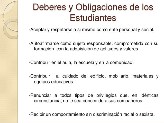 Derechos, Deberes y Régimen Disciplinario de los Estudiantes